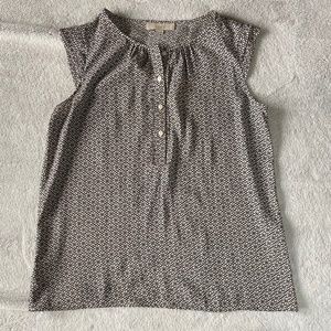 Loft Button Up Cap Sleeve Blouse